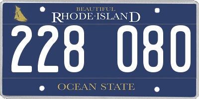 RI license plate 228080