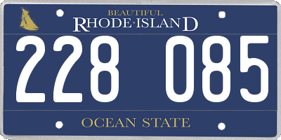 RI license plate 228085