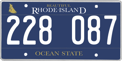 RI license plate 228087