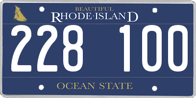 RI license plate 228100