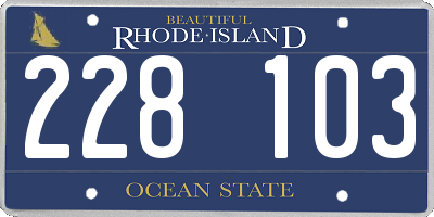 RI license plate 228103