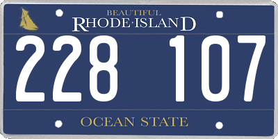 RI license plate 228107