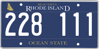 RI license plate 228111
