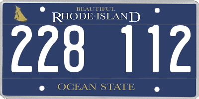RI license plate 228112