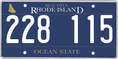 RI license plate 228115