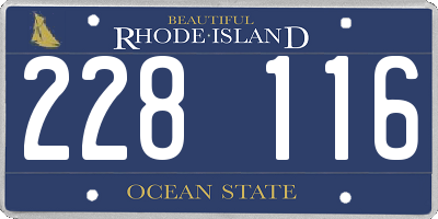 RI license plate 228116