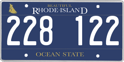 RI license plate 228122