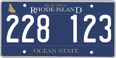 RI license plate 228123