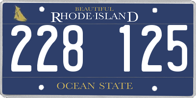 RI license plate 228125