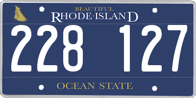 RI license plate 228127