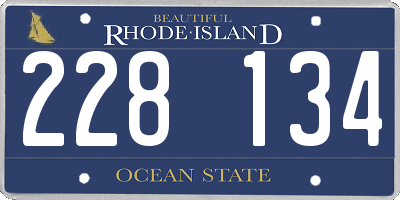 RI license plate 228134