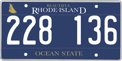RI license plate 228136