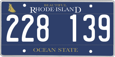 RI license plate 228139
