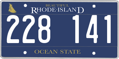 RI license plate 228141