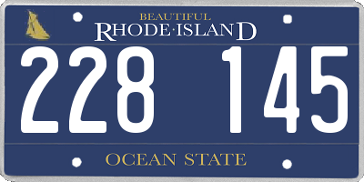 RI license plate 228145