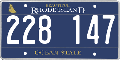 RI license plate 228147