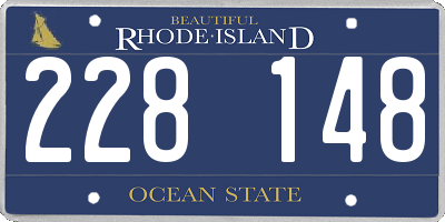 RI license plate 228148