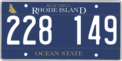 RI license plate 228149