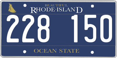 RI license plate 228150