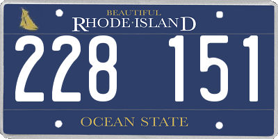 RI license plate 228151
