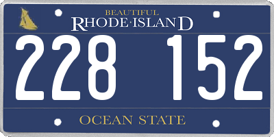 RI license plate 228152