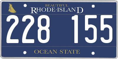 RI license plate 228155