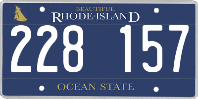 RI license plate 228157
