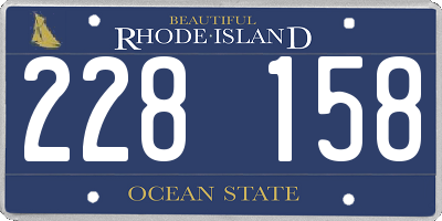 RI license plate 228158
