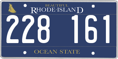 RI license plate 228161