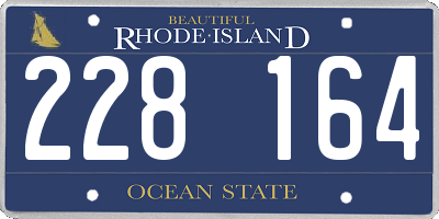 RI license plate 228164