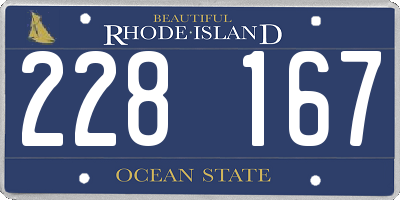 RI license plate 228167