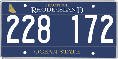 RI license plate 228172