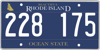 RI license plate 228175