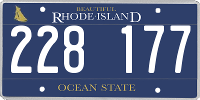 RI license plate 228177