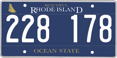 RI license plate 228178