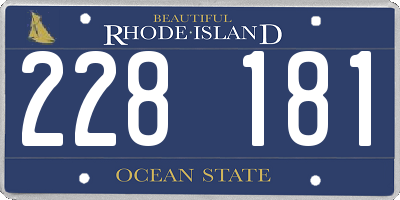 RI license plate 228181