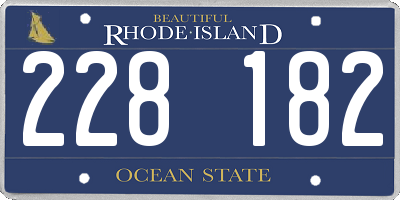 RI license plate 228182