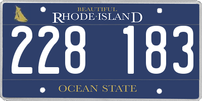 RI license plate 228183