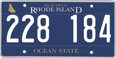 RI license plate 228184