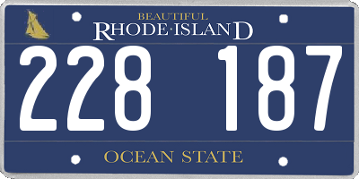 RI license plate 228187