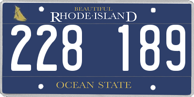 RI license plate 228189