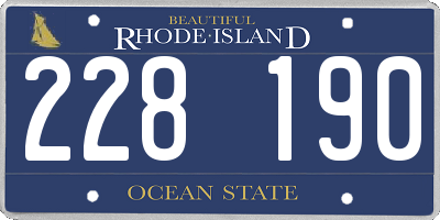 RI license plate 228190