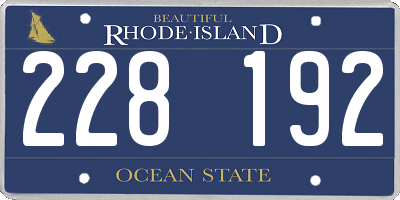 RI license plate 228192