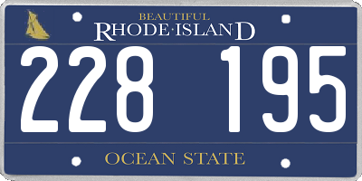 RI license plate 228195