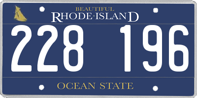 RI license plate 228196