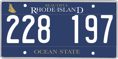 RI license plate 228197
