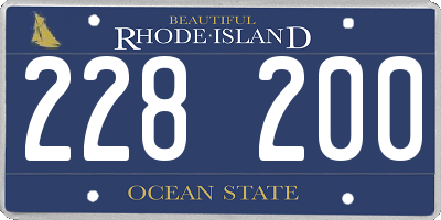 RI license plate 228200