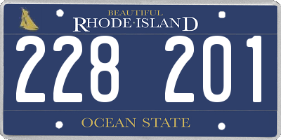 RI license plate 228201