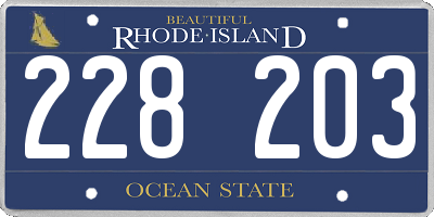 RI license plate 228203