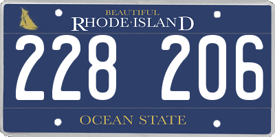 RI license plate 228206